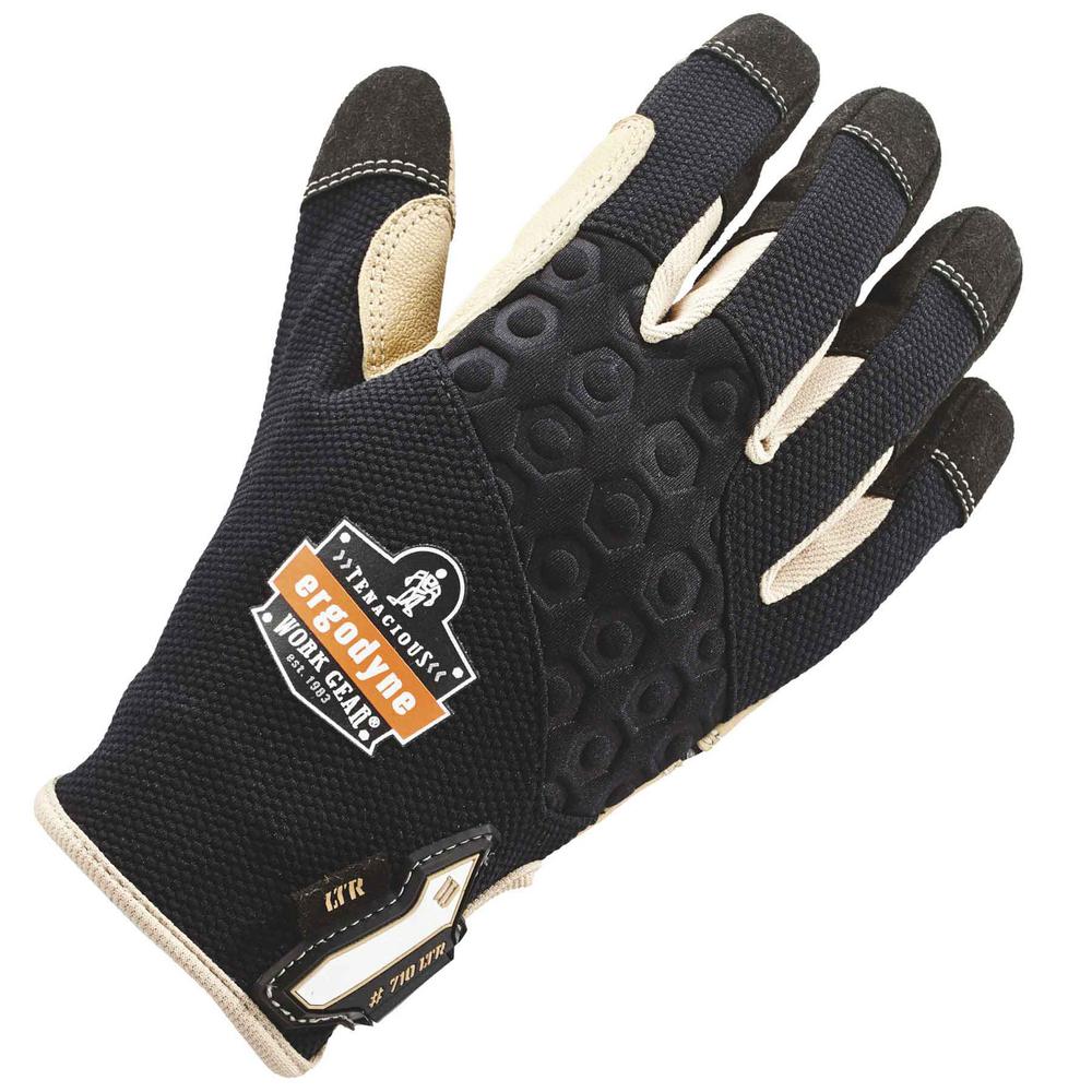 G & F Large Heavy Cowhide Leather Palm Gloves with Heavy Duty Fabric (1 ...