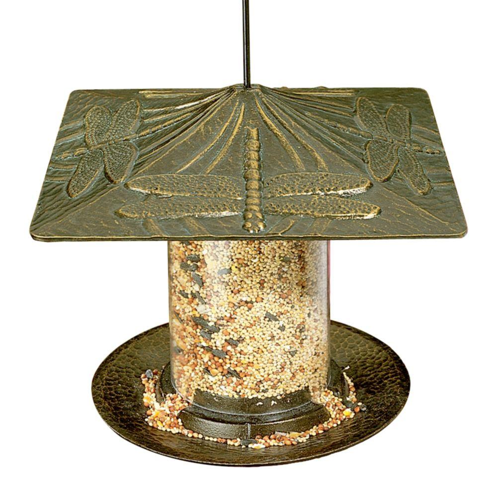 Whitehall Products Dragonfly 6 In French Bronze Tube Bird Feeder
