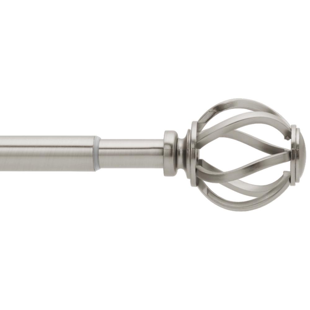 Reviews For Stylewell 28 In 48 In Single Curtain Rod In Brushed Nickel With Cage Finial Ubn48f1607j30 The Home Depot