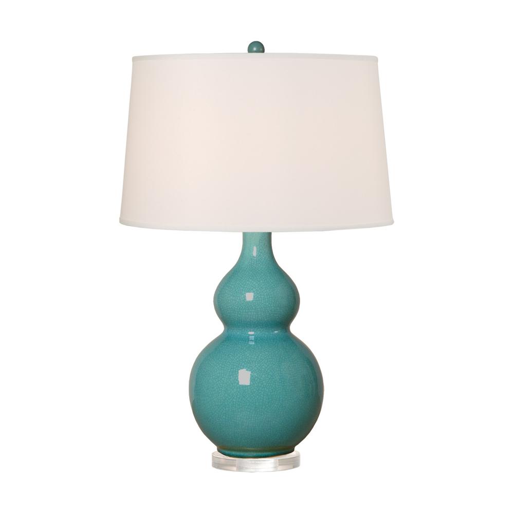 Emissary 29 In Turquoise Gourd Ceramic Vase Table Lamp