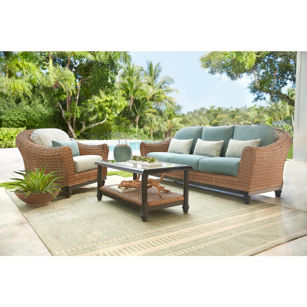 Home Decorators Collection Camden Light Brown Wicker Outdoor Sofa with