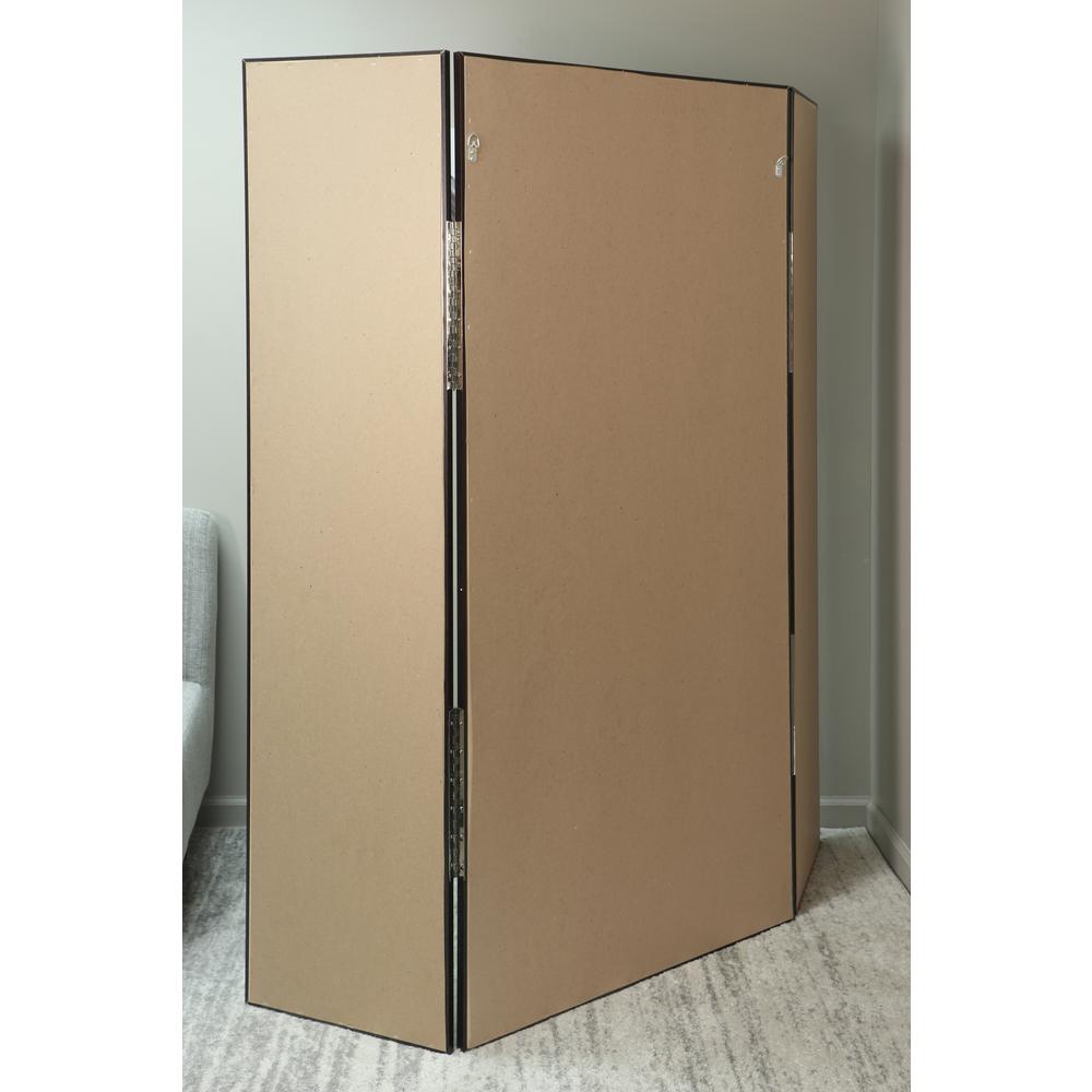 Full Black Trifold Dressing Mirror