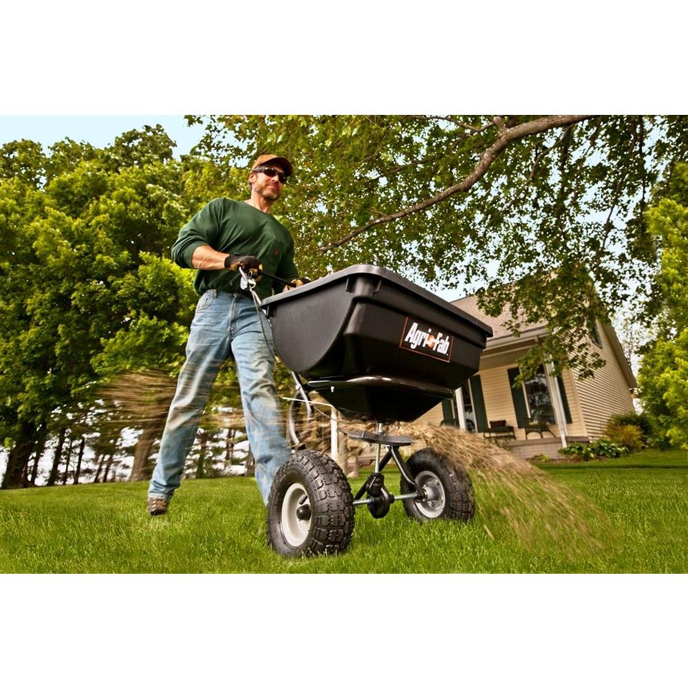 AgriFab Lawn Fertilizer Spreader Push Broadcast Ice Melt Seed 85 lb