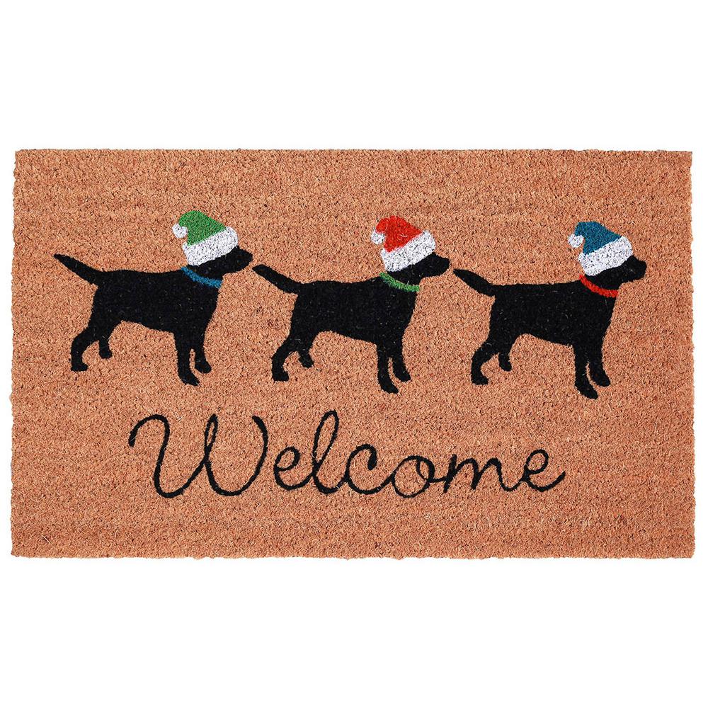 Liora Manne Natura Three Dogs Holiday Natural 18 In X 30 In