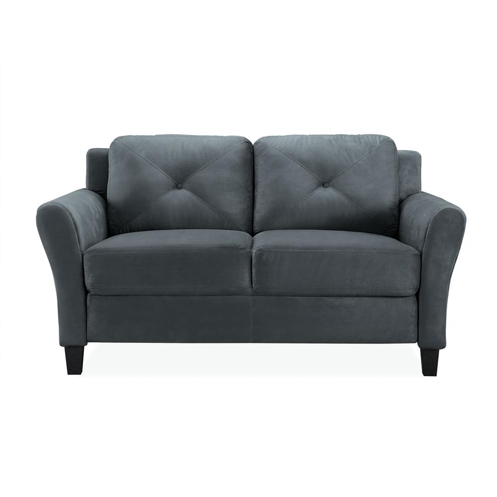 Lifestyle Solutions Harvard Microfiber Loveseat With Rolled