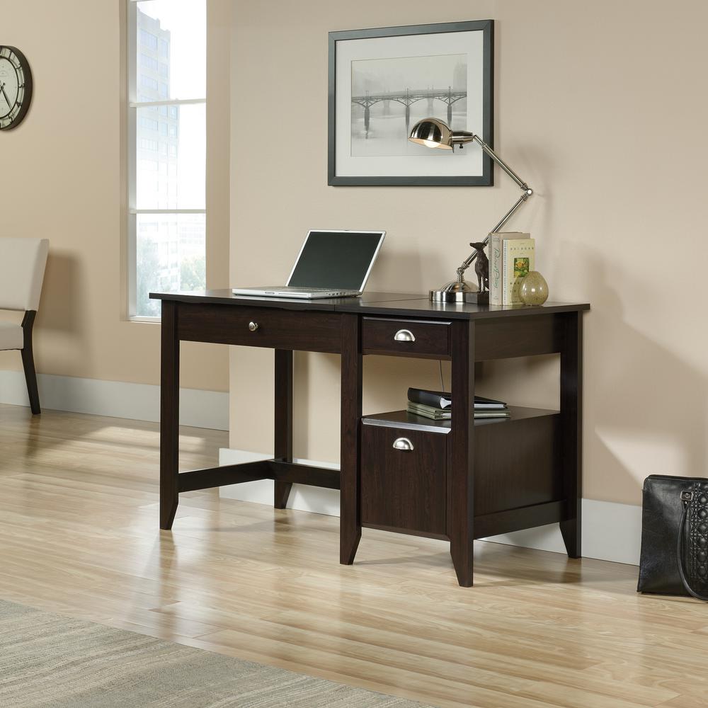 Sauder Shoal Creek Jamocha Wood Lift Top Desk 422378 The Home Depot