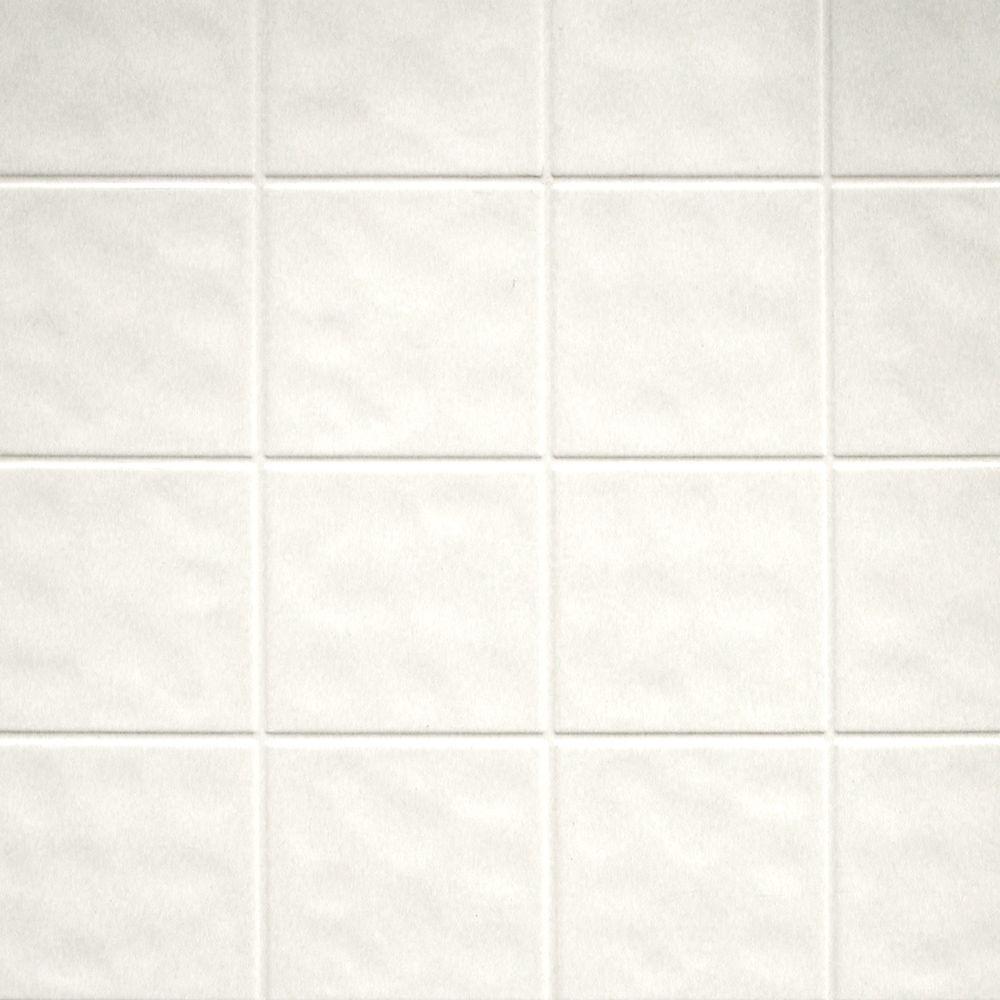 EUCATILE 32 sq. ft. 96 in. x 48 in. Hardboard Thrifty White Tile ...