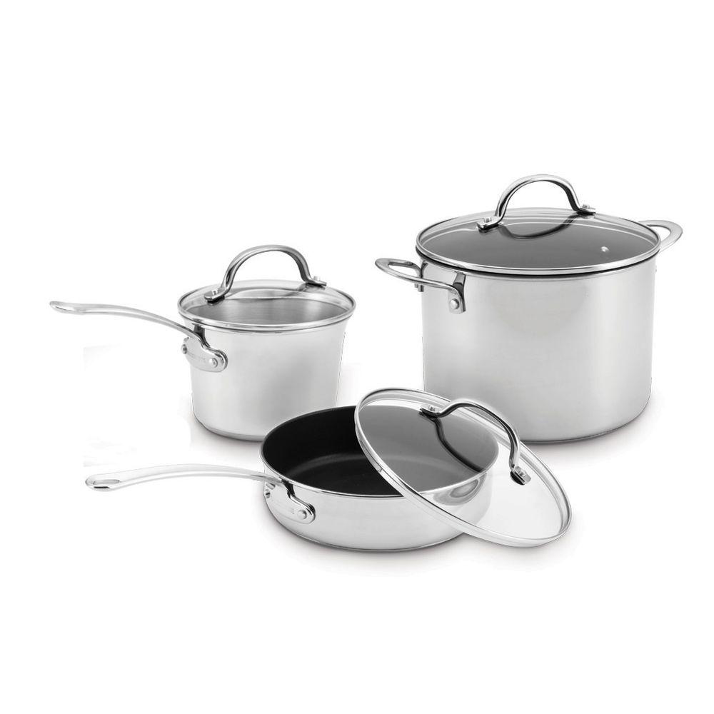 Farberware Millennium 10Piece Stainless Steel Cookware Set with Lids 75655 The Home Depot