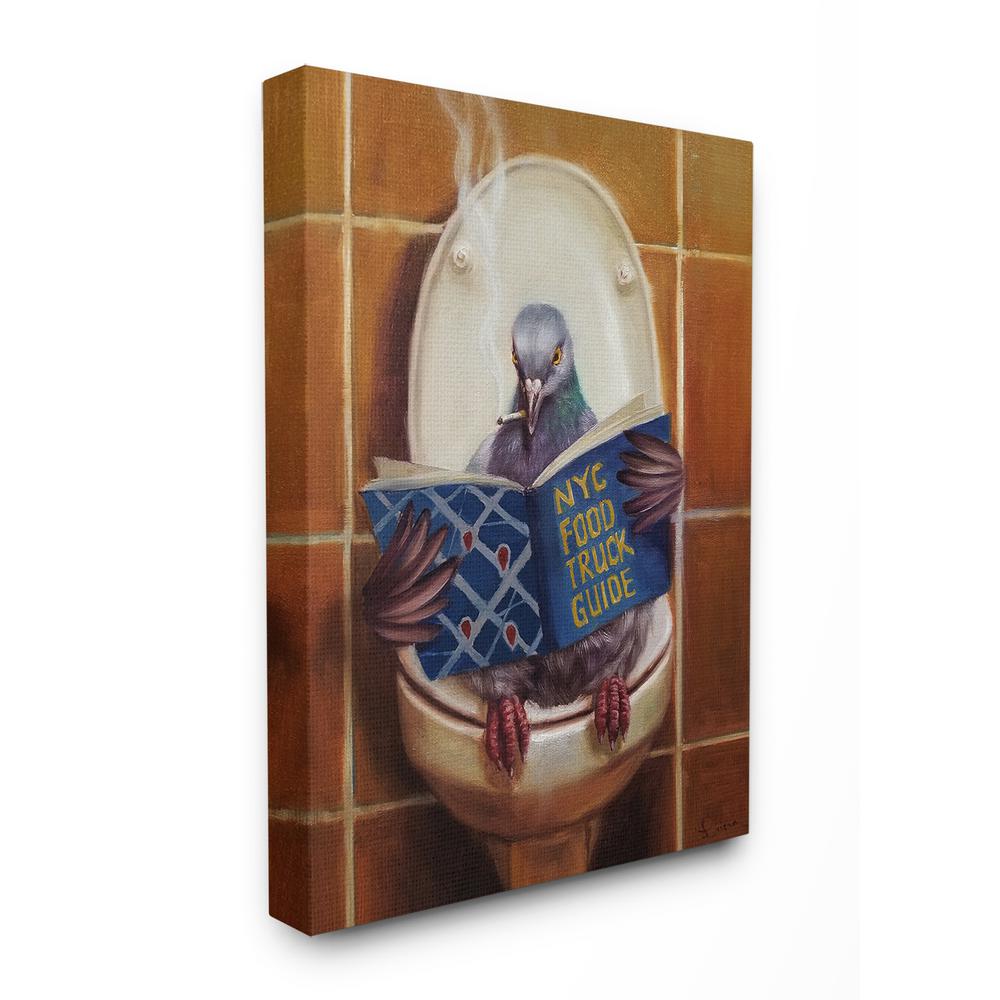 The Stupell Home Decor Collection 24 In X 30 In Pigeon Smoking