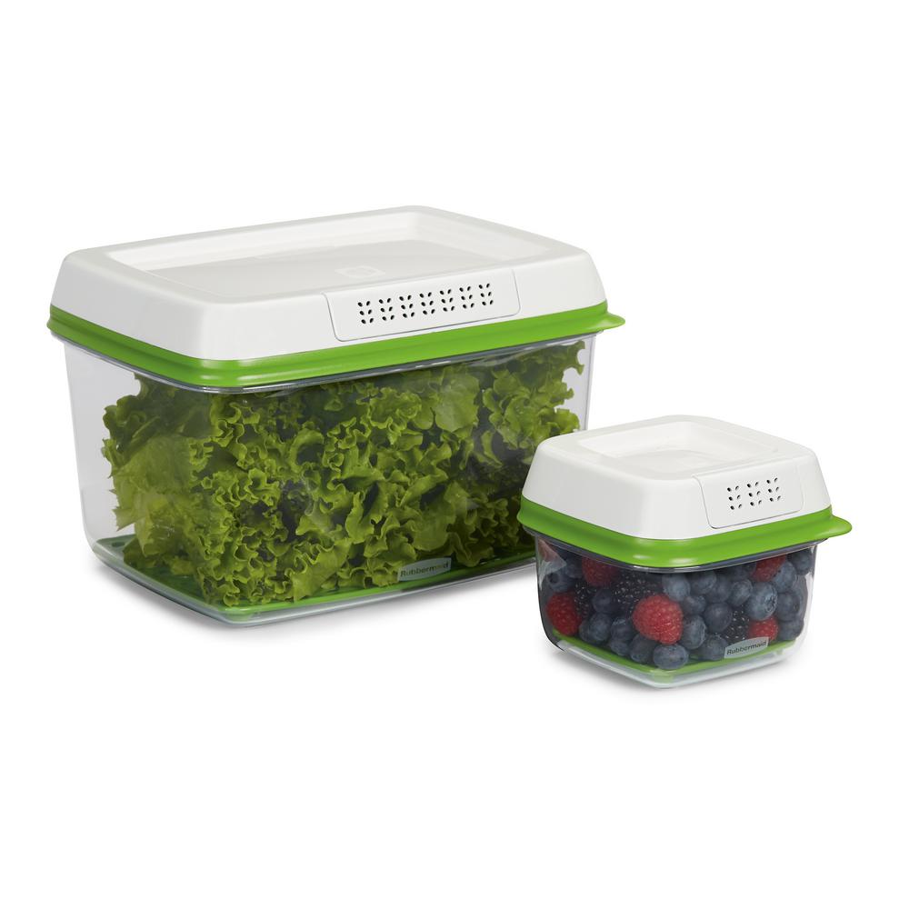 Rubbermaid FreshWorks Produce Saver Food Storage Containers 3 Sizes Green