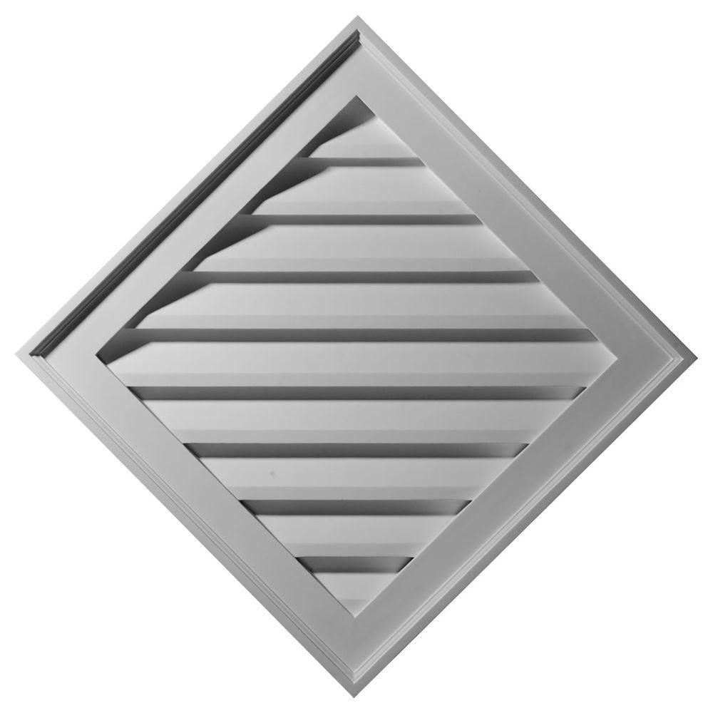 Ekena Millwork 2 in. x 34 in. x 34 in. Decorative Diamond Gable Louver