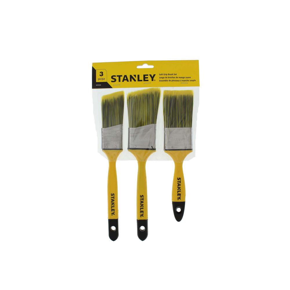 Stanley 1 2 In Long Angle Sash And Stanley 1 2 In Long Angle Sash And Beavertail Flat Paint Brush Set Bpst07223 The Home Depot