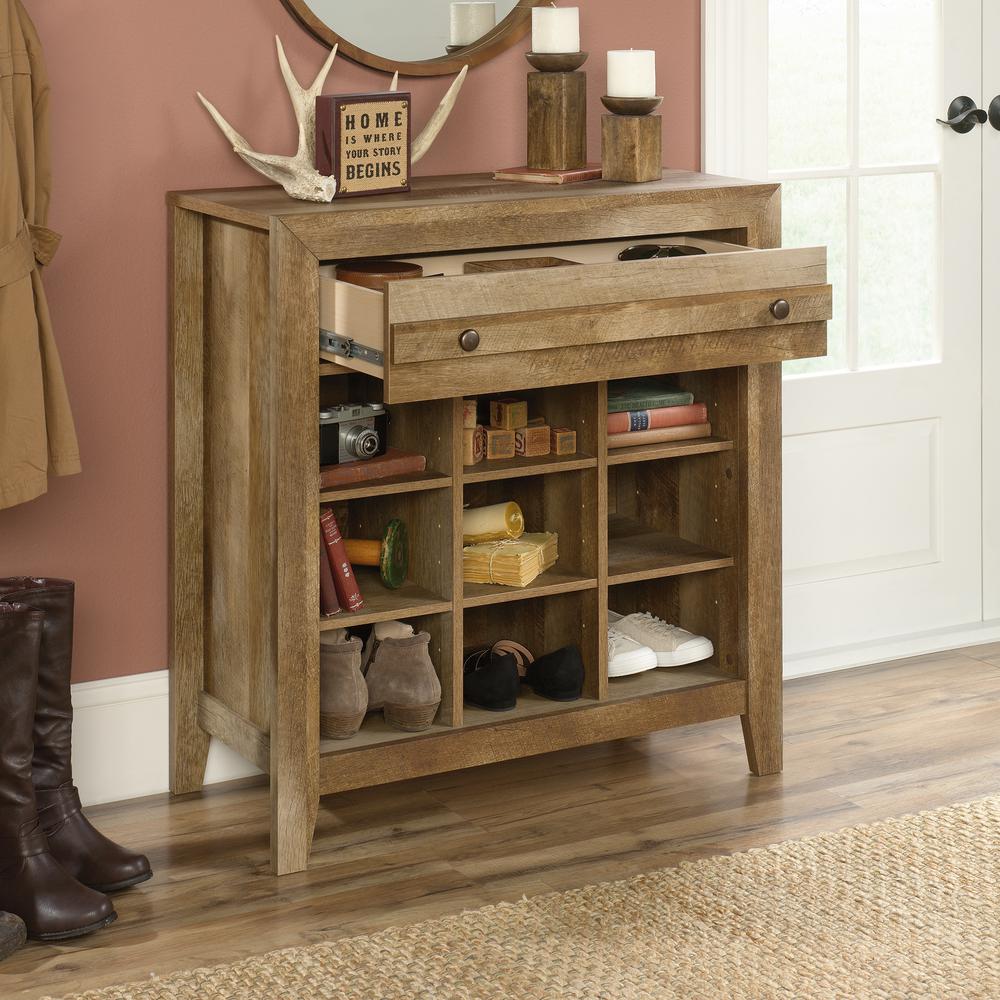 Sauder Dakota Pass Craftsman Oak Entryway Storage With Usb