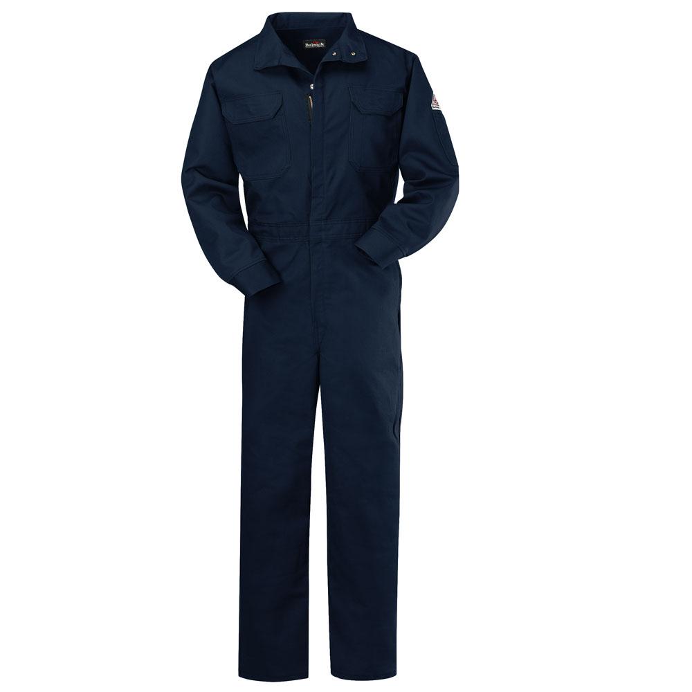 Red Kap Men's Size 42 (Tall) Navy Snap Front Cotton Coverall