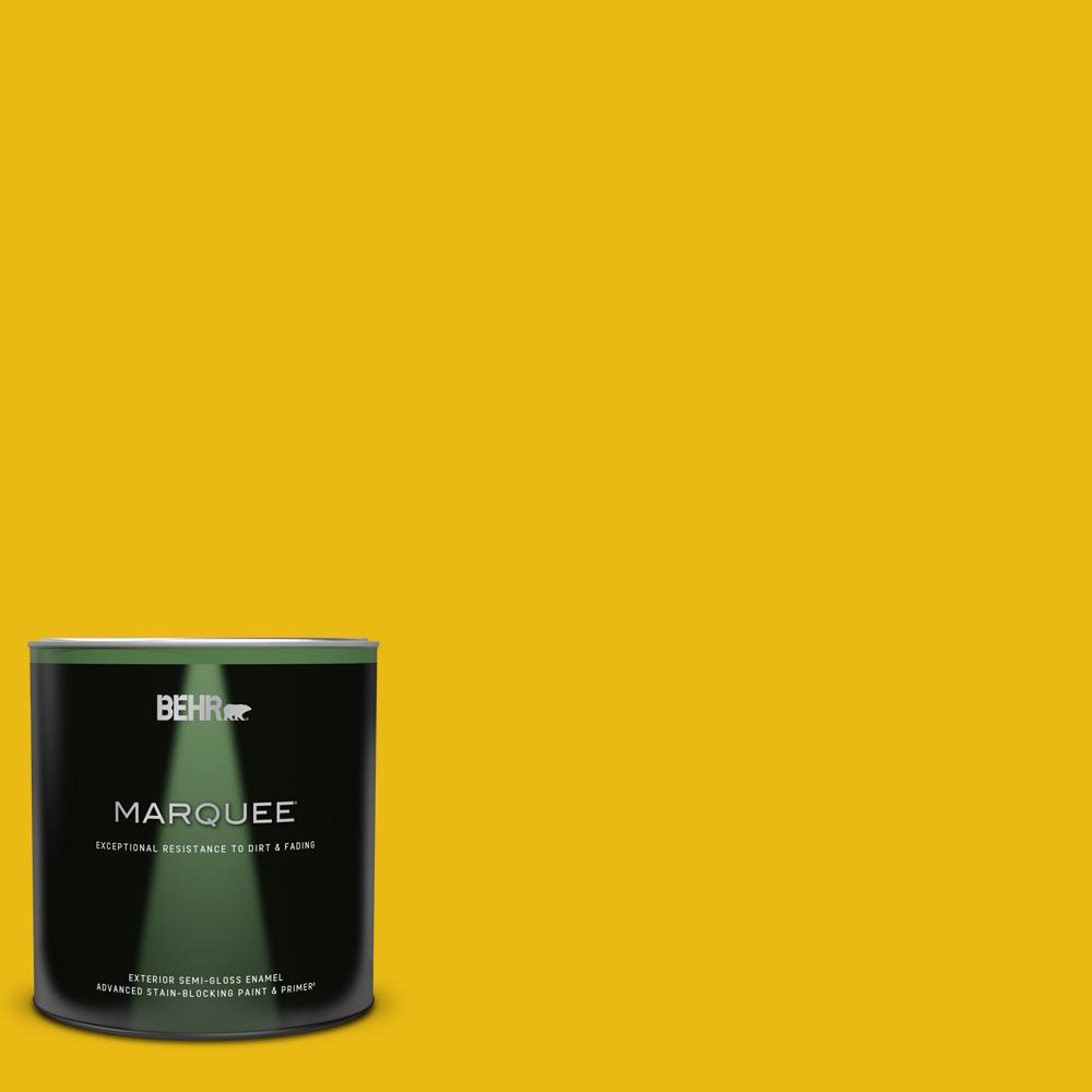 BEHR MARQUEE 1 qt. 390B7 Lemon Lime SemiGloss Enamel Exterior Paint