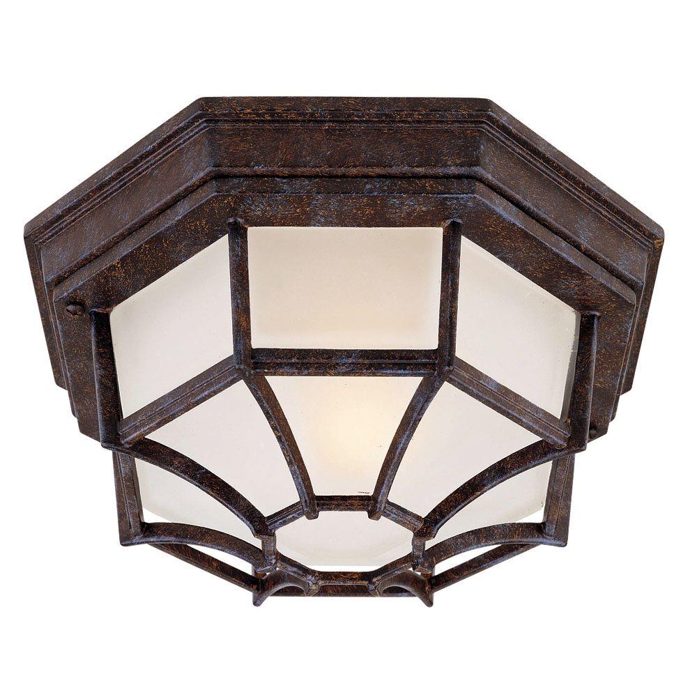 Feiss Wright House 1Light Outdoor Oil Rubbed Bronze Flush Mount