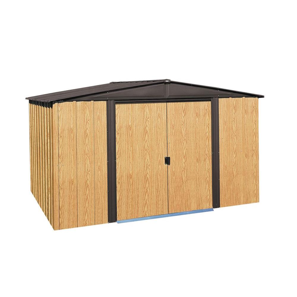 Arrow Woodlake 10 ft. x 8 ft. Steel Storage Shed with ...
