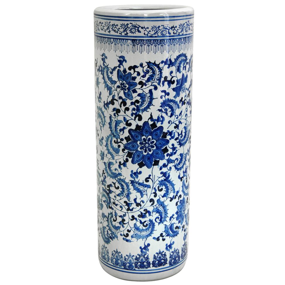 Oriental Furniture 23 5 In Porcelain Decorative Vase Blue Oriental Furniture 23 5 In Porcelain Decorative Vase Blue