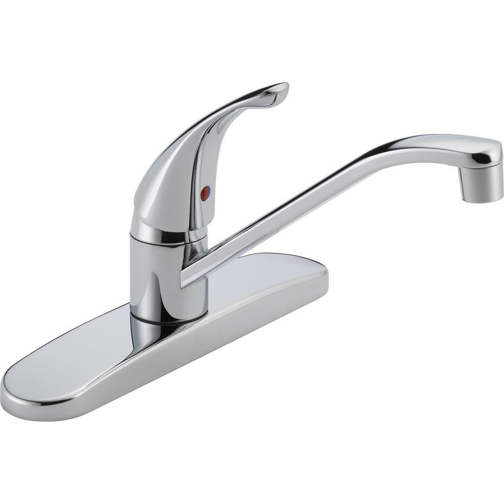 Peerless Core Single Handle Standard Kitchen Faucet In Chrome P110lf The Home Depot