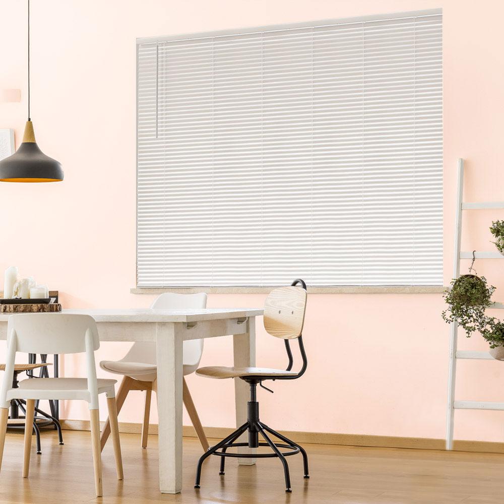 Designer/'s Touch Cordless 40/" W x 72/" L White Aluminum Blinds 1/" Slats