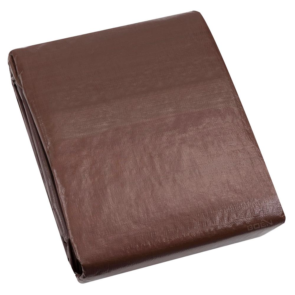 Boen Brown Silver Tarp 10 ft. x 12 ft. 14x14 WeaveBS1012 The Home Depot