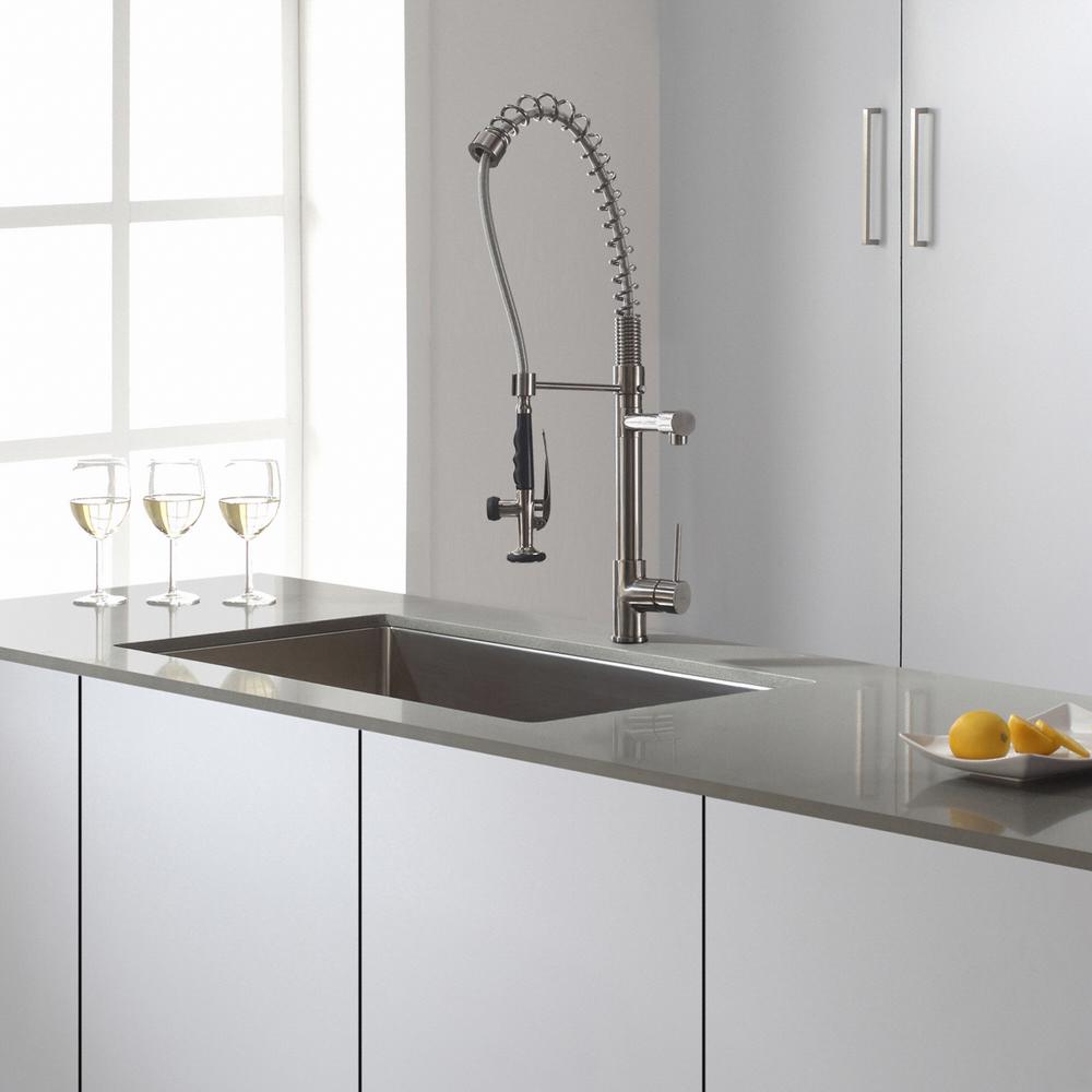 Kraus Commercial Style Single Handle Pull Down Kitchen Faucet With