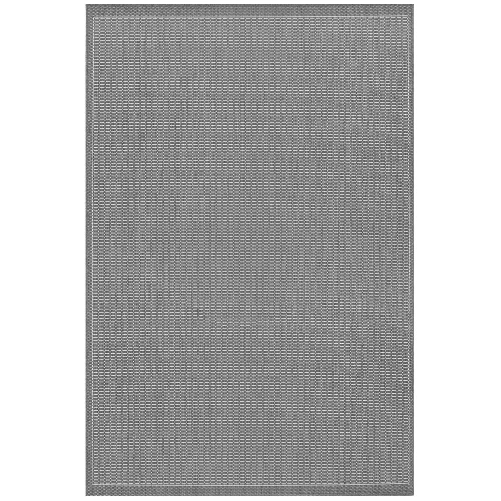 Couristan Recife Saddle Stitch Grey White 8 Ft X 11 Indoor Outdoor Area Rug