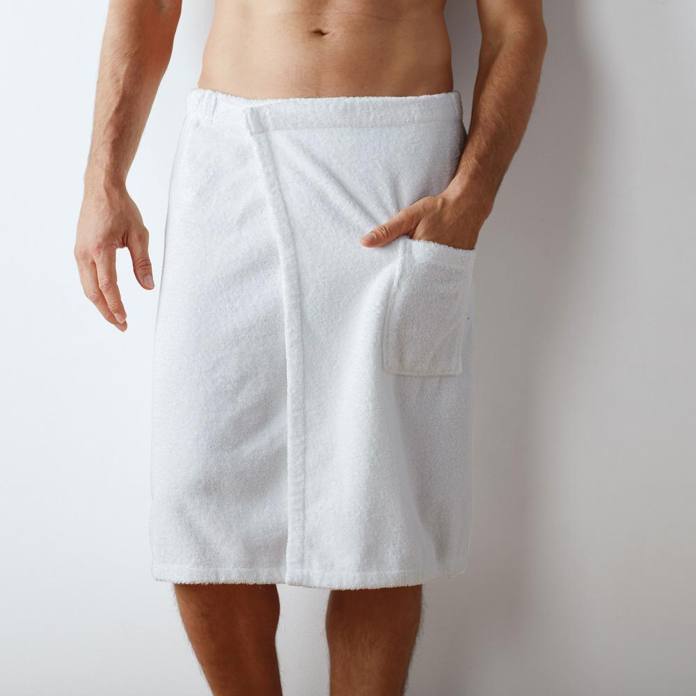 The Company Store Legends Regal Egyptian Cotton Men's Small/Medium Midnight Blue Bath Wrap67003