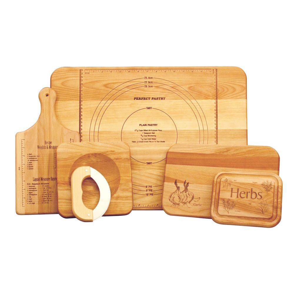 Catskill Craftsmen 5 Piece Hardwood Reversible Cutting Board Set 55501   Natural Catskill Craftsmen Cutting Boards 55501 64 300 