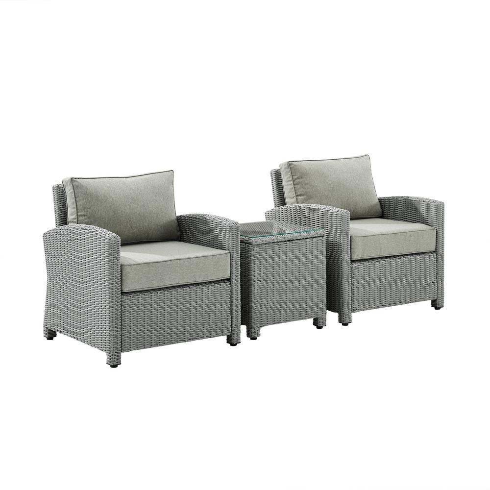 Boyel Living 3Piece Wicker Outdoor Patio Rattan Conversation Seating