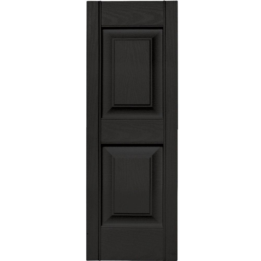 Builders Edge 12 In X 35 In Raised Panel Vinyl Exterior Shutters Pair   002 Black Builders Edge Raised Panel 030120035002 64 1000 