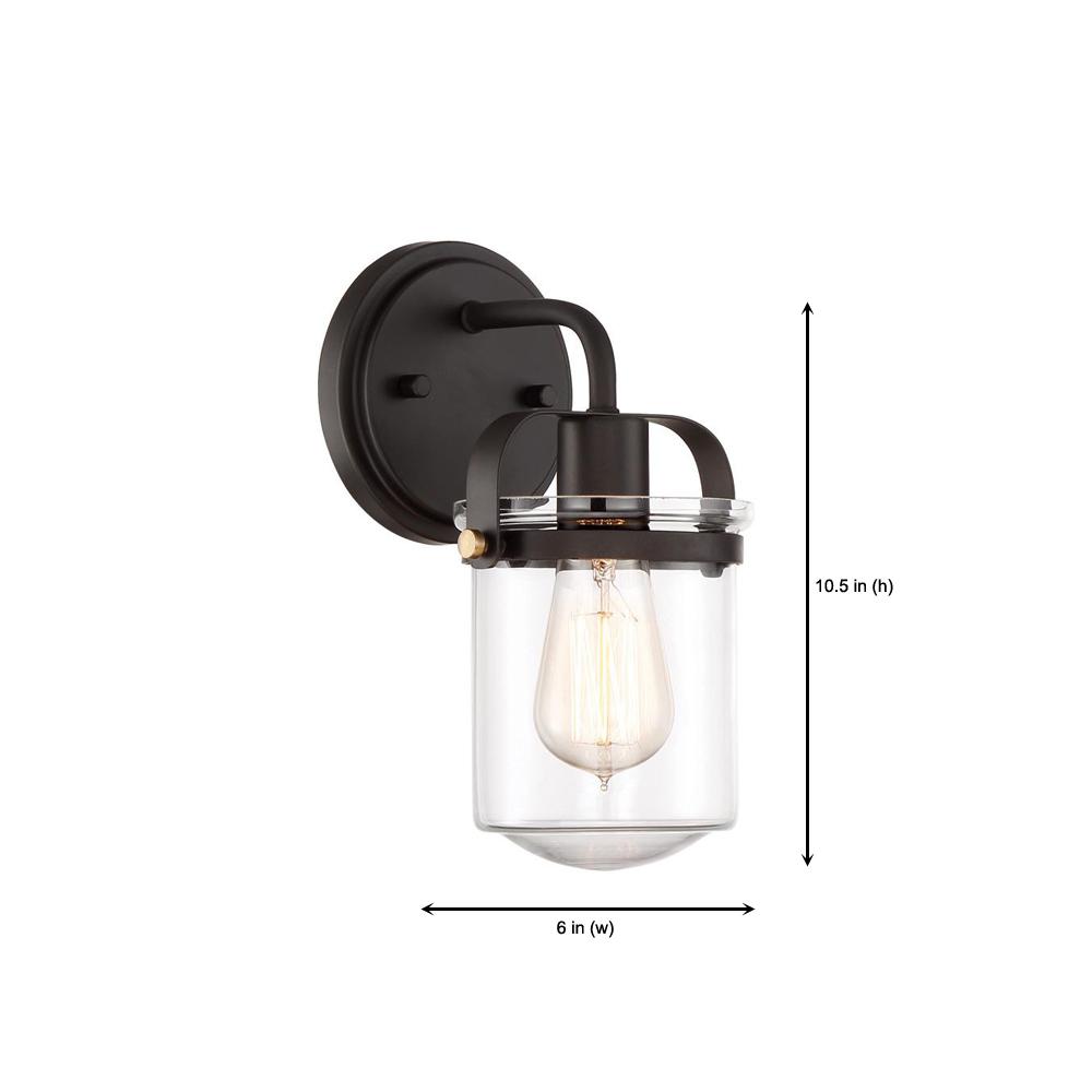 Designers Fountain Jaxon 1 Light Oil Rubbed Bronze Interior Wall Sconce 90601 Orb The Home Depot
