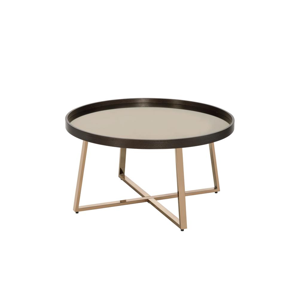 Acme Furniture ACME Furniture Walnut and Champagne Mirrored Hepton ...