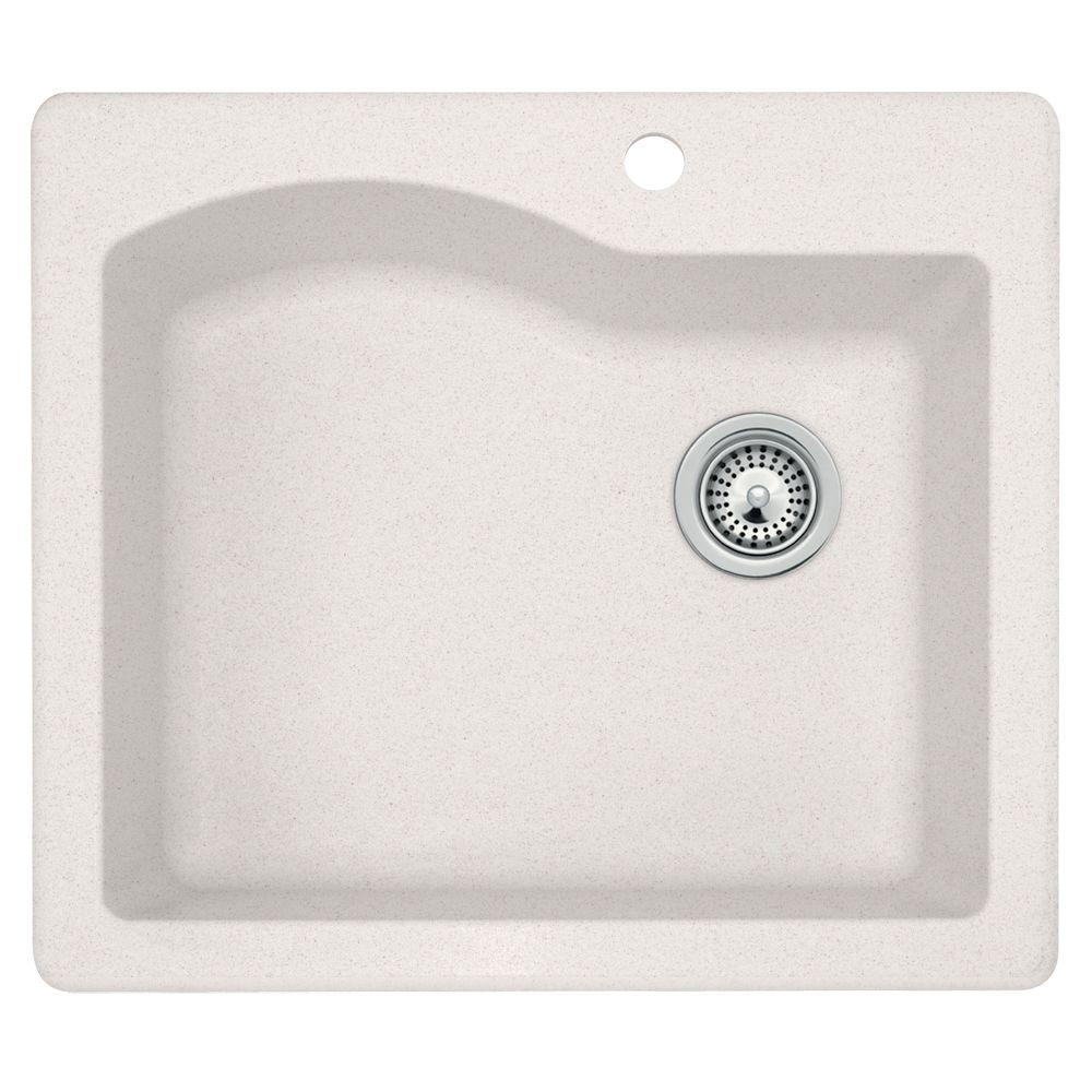Swan Dual Mount Granite 25 in. 1Hole Single Bowl Kitchen Sink in