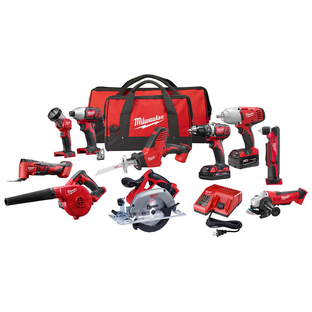 Milwaukee M18 18-Volt Lithium-Ion Cordless Combo Kit (10-Tool) with (2) Batteries, Charger and (2) Tool Bags was $999.0 now $599.0 (40.0% off)