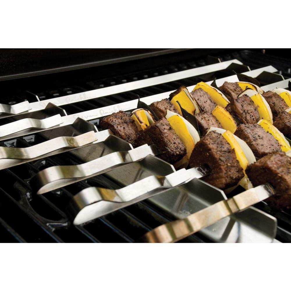METAL BBQ BARBEQUE SKEWER SKEWERS 6 PC PIECE 11 /" New
