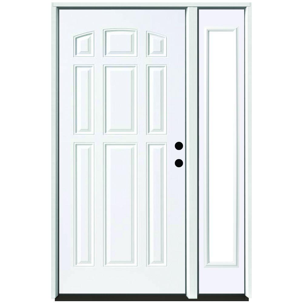 Steves Sons 49 In X 80 In 9 Panel Primed White Left Hand Steel