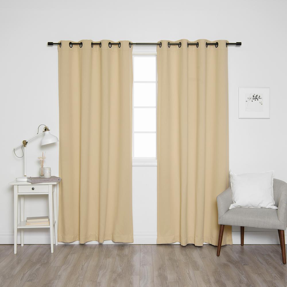 Best Home Fashion 84 In L Onyx Grommet Blackout Curtains In Beige