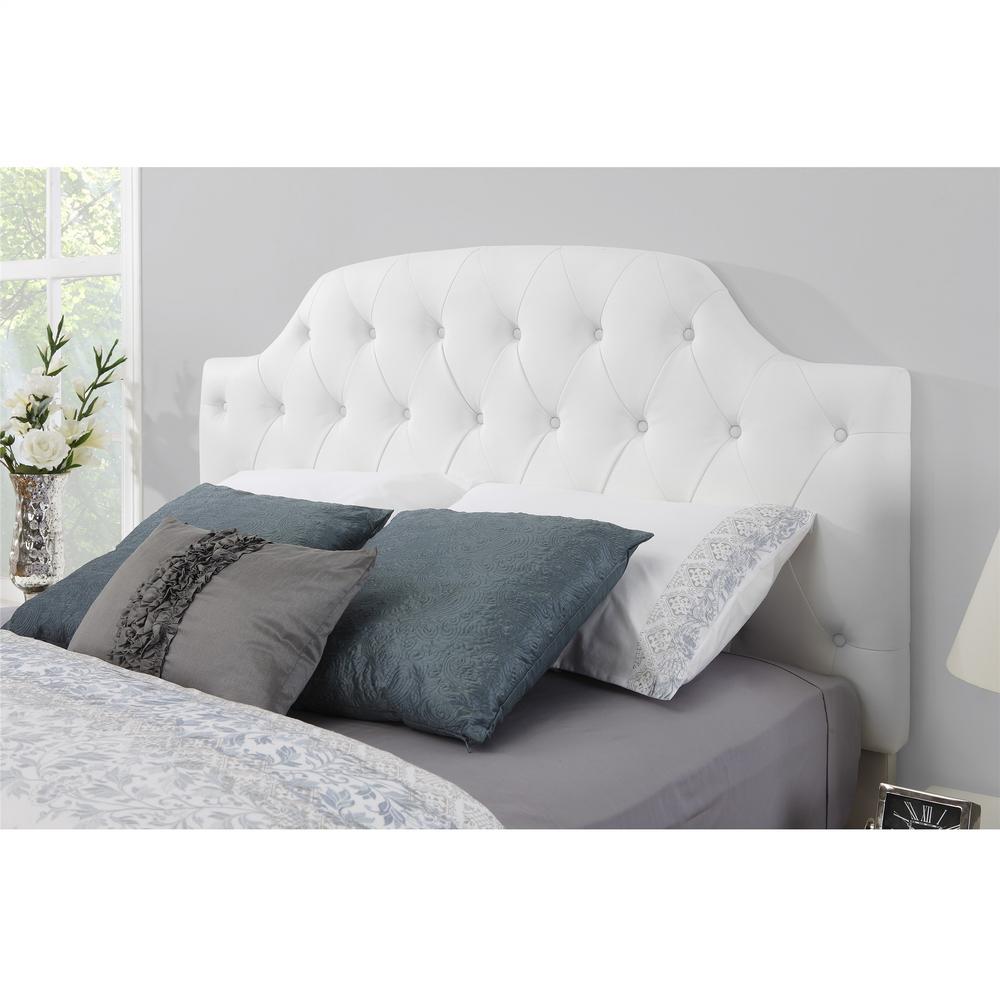 Dorel Living Lyric White Queen Full On Tufted Faux Dorel Living Lyric White Queen Full On Tufted Faux
