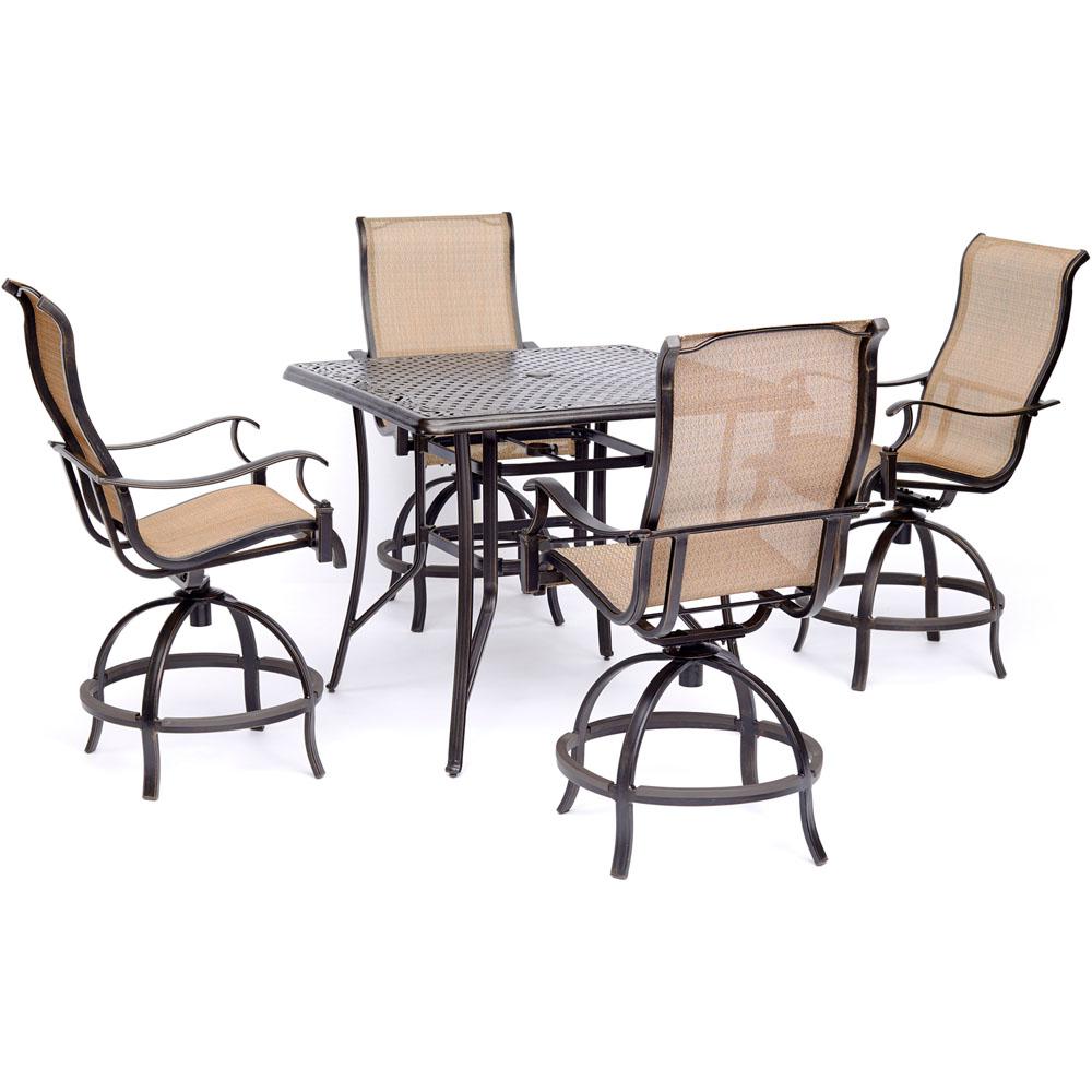 square bar height dining table rectangle manor 5piece highdining set with sling swivel chairs and square cast metal patio furniture aluminum bar height dining sets square bar height dining table rectangle manor 5piece highdining set with sling swivel chairs and square cast metal patio furniture aluminum bar height dining sets