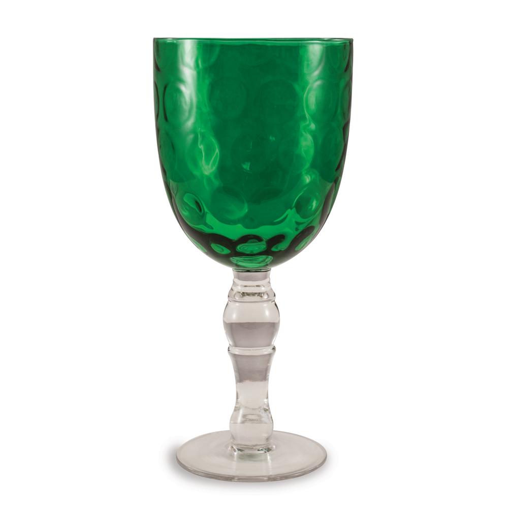 green goblet glasses