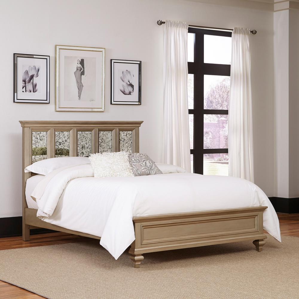 Visions Silver Gold Champagne King Bed Frame