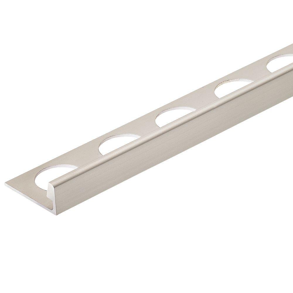 Custom Building Products Satin Nickel Anodized 3/8 in. x 981/2 in. Aluminum LShaped Tile