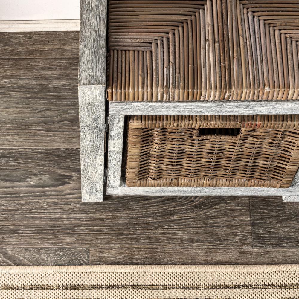 Happimess Rustic 43 3 3 Drawer Wicker Storage Bench Gray