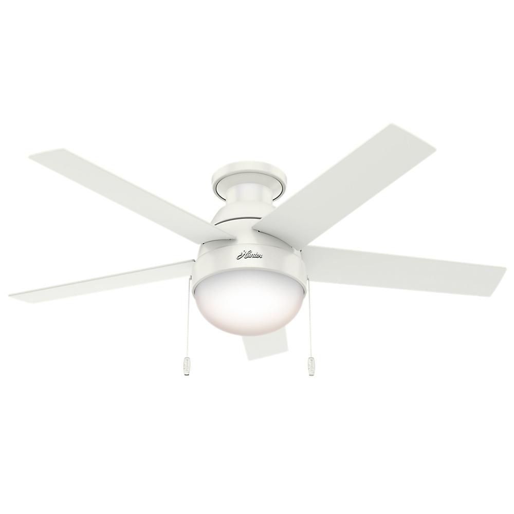 Hunter Anslee 46 In Indoor Low Profile Fresh White Ceiling Fan