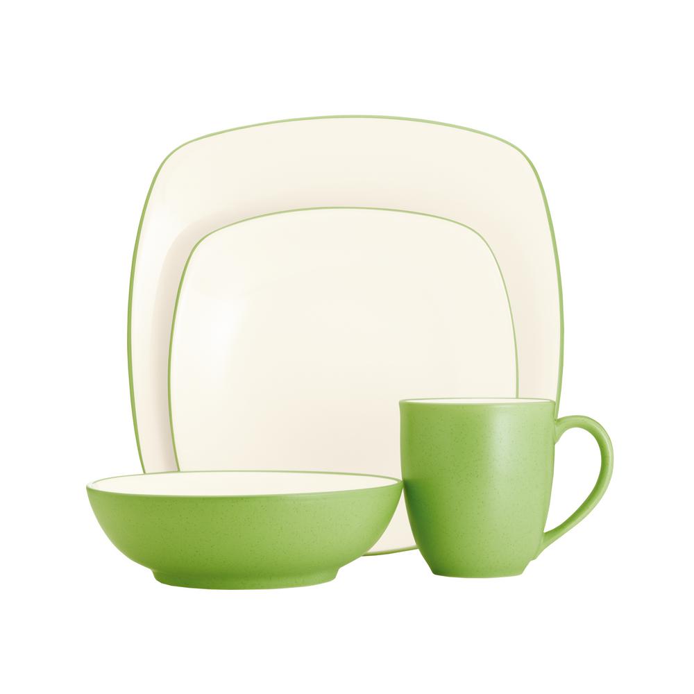 Noritake Colorwave 4Piece Green Square Dinnerware Set 848504P The Home Depot