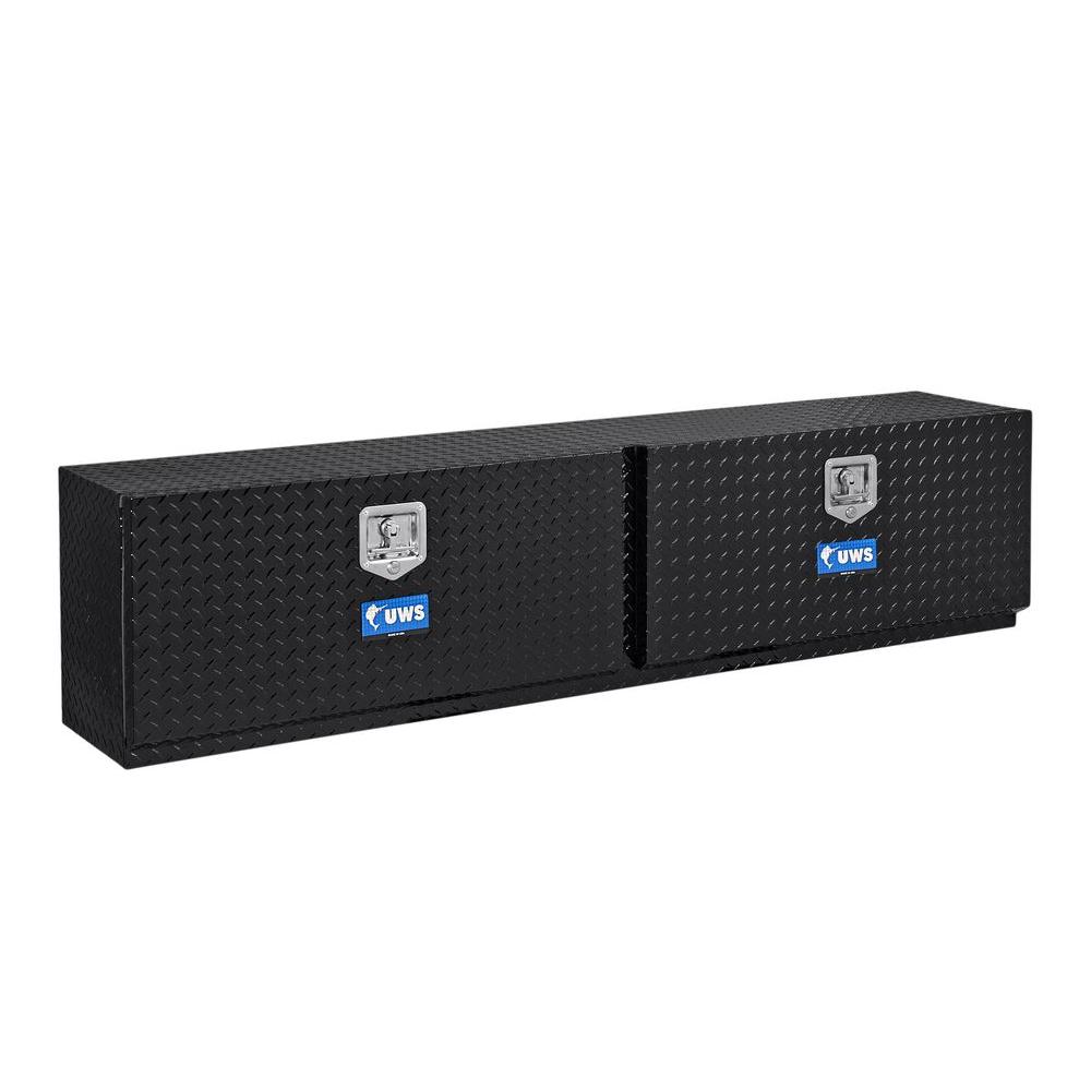 UWS 96 in. Aluminum Topsider Black Double Door Tool BoxTBTS96BLK