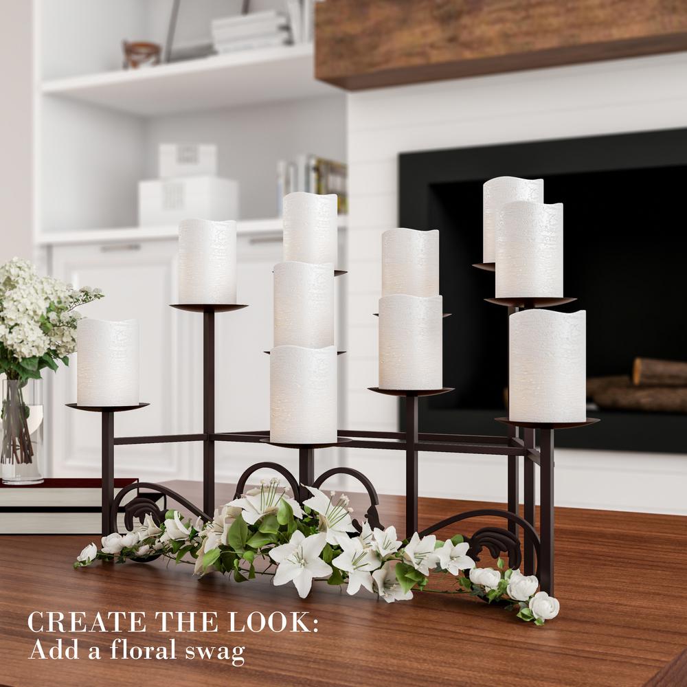 Brown Event Lavish Home 10 Candle Candelabra with Swirl Design- Handcrafted Iron Candle Holder//Centerpiece for Fireplace Wedding Brown Home D/écor