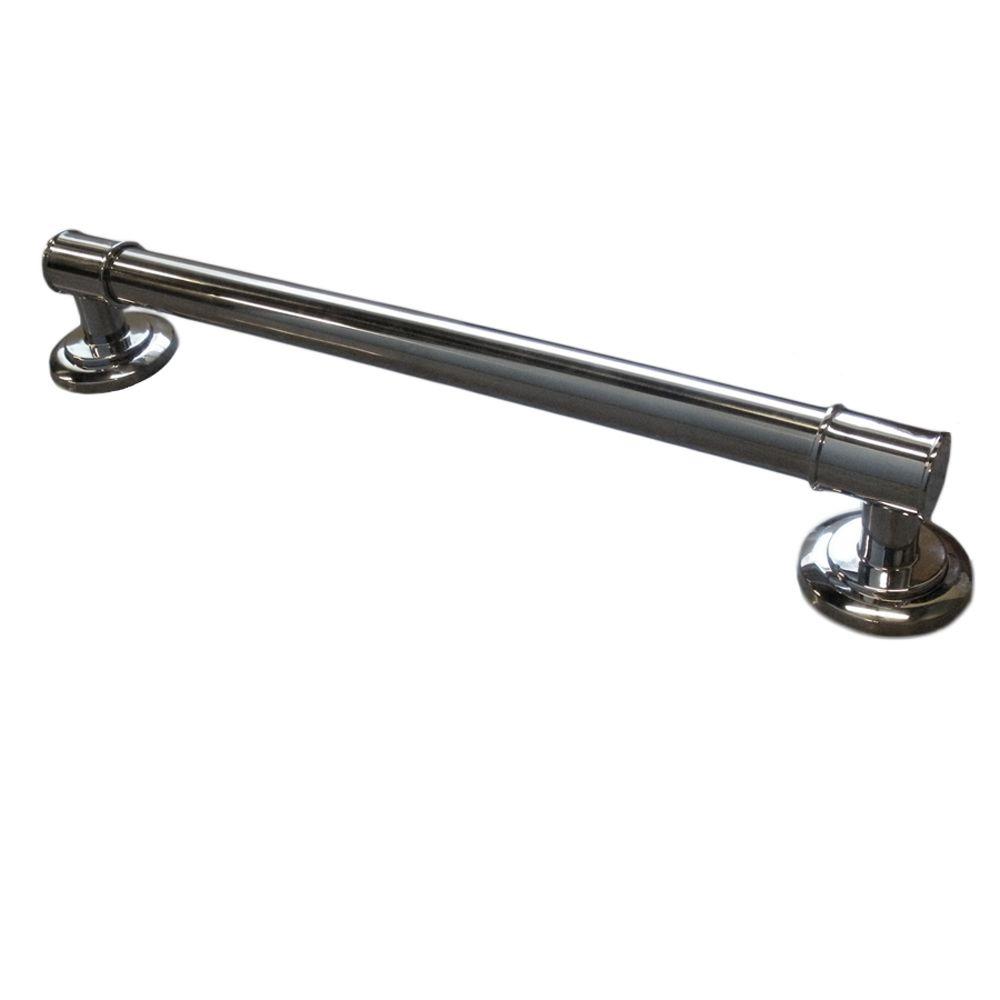 ARISTA 18 in. x 11/4 in. Decorative Grab Bar in Polished Stainless SteelDGB1810CH S1 The
