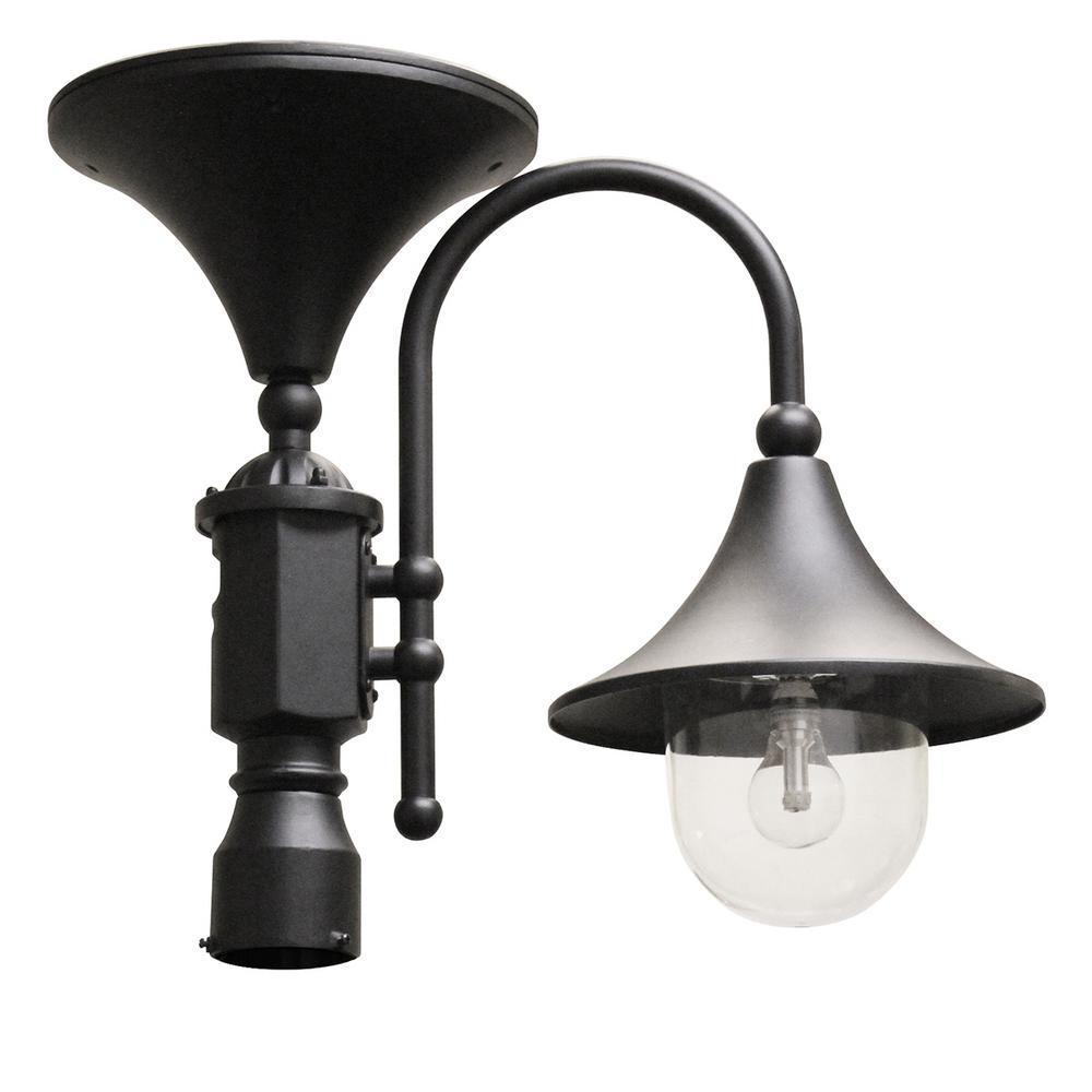 Best Rated Solar Powered Post Lighting Outdoor The Everest Black Outdoor Integrated Led Solar Post Light With 3 In Fitter And Gs